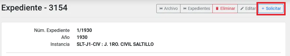 botón solicitar expediente